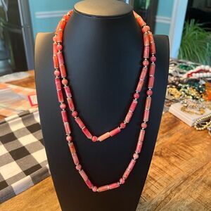 Orange bead necklace